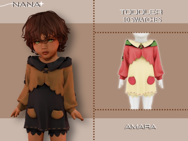 Maxis Match 7NANA (Amara) Hooded set for toddlers - The Sims 4 Custom Content