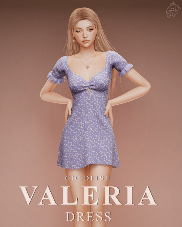 Maxis Match GoldFish Valeria Dress by simsfinds - The Sims 4 Custom Content