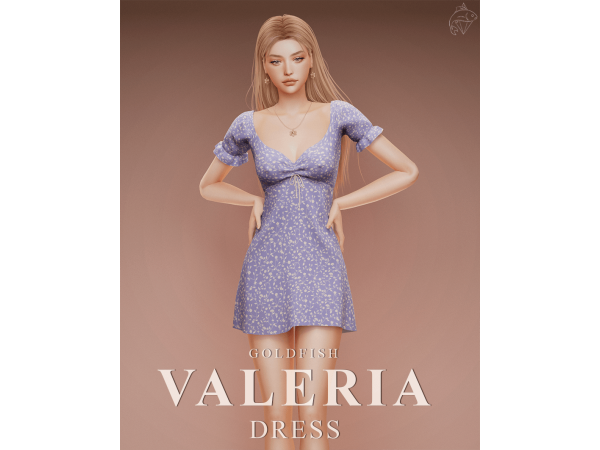 Maxis Match GoldFish Valeria Dress - The Sims 4 Custom Content