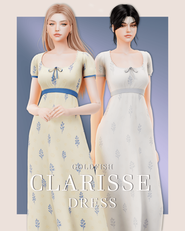 Maxis Match GoldFish Clarisse Dress by simsfinds - The Sims 4 Custom Content