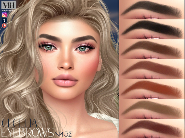 Alpha Cecelia Eyebrows N452 - The Sims 4 Custom Content