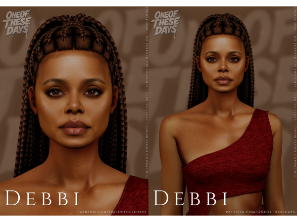 Alpha Debbi (Debbi Morgan) SKIN SKINOVERLAY lipstick tray files - The Sims 4 Custom Content