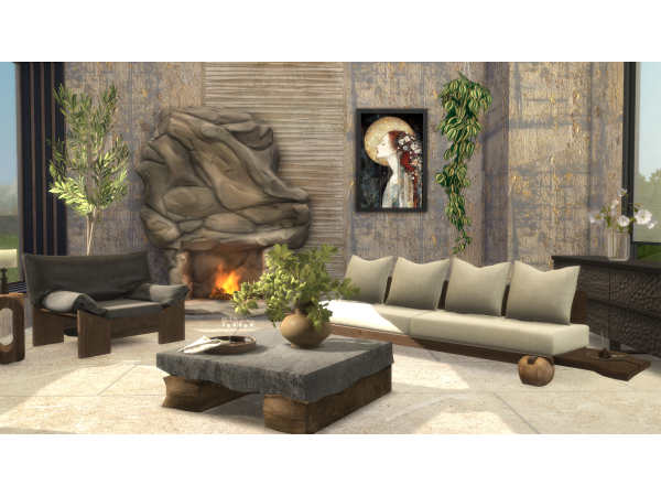 Alpha Valhalla Living Room Walls - The Sims 4 Custom Content