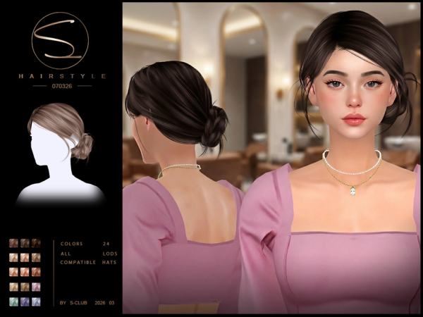 Alpha sclub_ts4_hair_ 070326 Club by S - The Sims 4 Custom Content