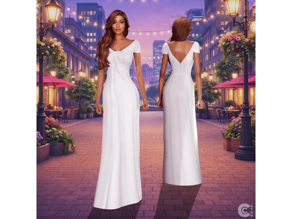 Maxis Match Draped Column Gown cool_content_star - The Sims 4 Custom Content