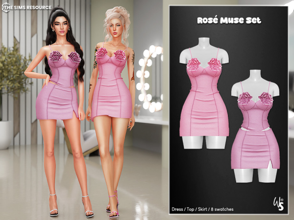 Alpha Rose Muse Set by WisteriaSims - The Sims 4 Custom Content