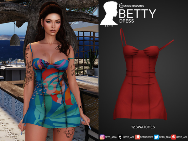 Alpha Betty (Dress) by Beto_ae0 - The Sims 4 Custom Content
