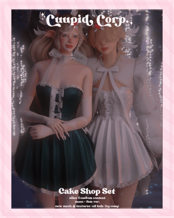 Alpha cuupid corp cake shop set by missme12 - The Sims 4 Custom Content