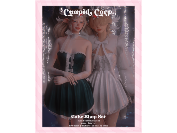 Alpha cuupid corp cake shop set - The Sims 4 Custom Content
