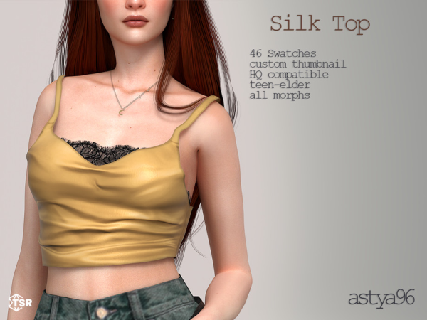Alpha Silk Top by astya96cc - The Sims 4 Custom Content