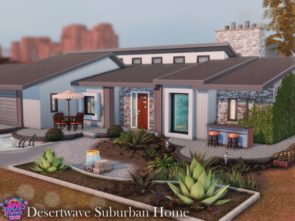 Maxis Match Desertwave Suburban Home l noCC by simzmora - The Sims 4 Custom Content