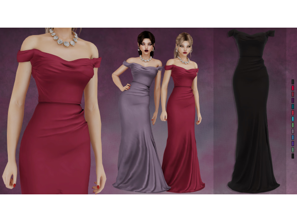 Alpha Lucia Evening Dress - The Sims 4 Custom Content