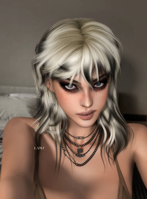 Alpha LAMZ_WolfCutHairsyles_001F by simsfinds - The Sims 4 Custom Content