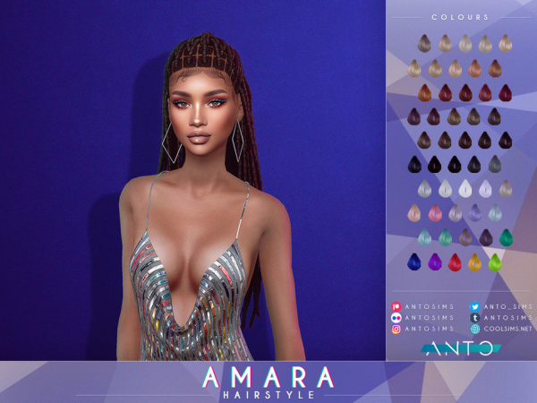 Alpha Amara Hairstyle by Anto - The Sims 4 Custom Content