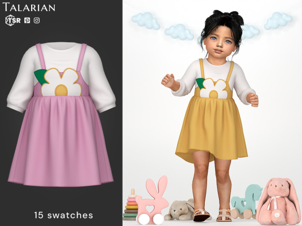 Mix Isabelle Pinafore Dress with Long Sleeve Top by talarian - The Sims 4 Custom Content