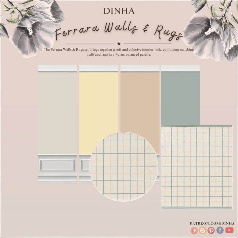 Alpha Ferrara Walls Rugs by dinhagamer - The Sims 4 Custom Content