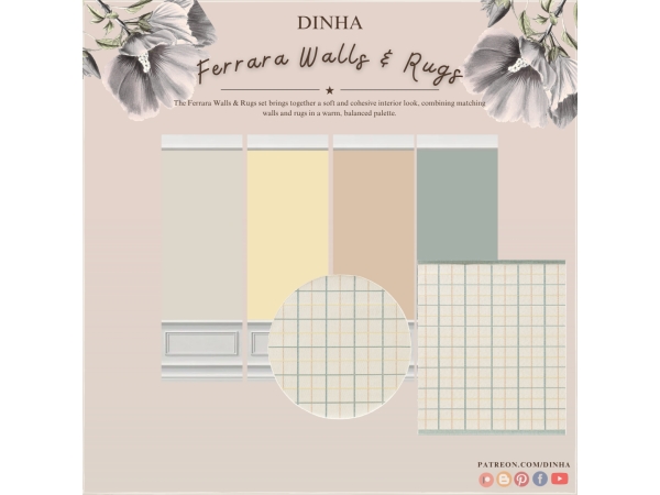Alpha Ferrara Walls Rugs - The Sims 4 Custom Content