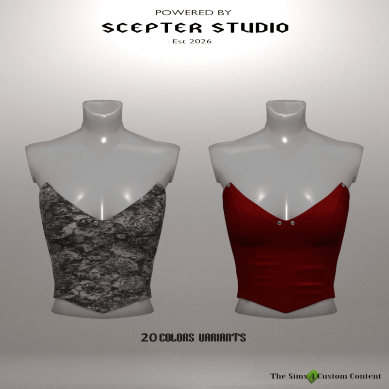 Alpha Adrienne Bustier by scepterstudio - The Sims 4 Custom Content