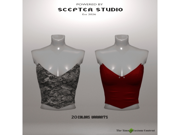 Alpha Adrienne Bustier by Scepter - The Sims 4 Custom Content