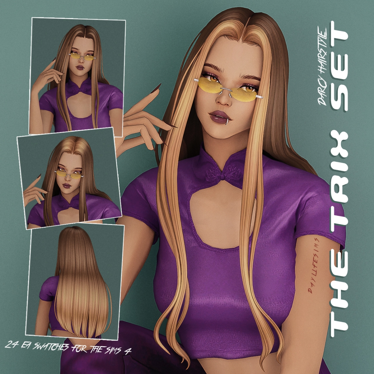 Maxis Match THE TRIX SET Darcy Hairstyle by simsfinds - The Sims 4 Custom Content