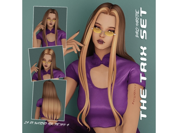 Maxis Match THE TRIX SET Darcy Hairstyle by daylifesims - The Sims 4 Custom Content