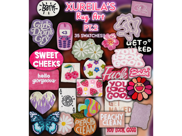 Alpha XUREILA RUG ART PT2 - The Sims 4 Custom Content