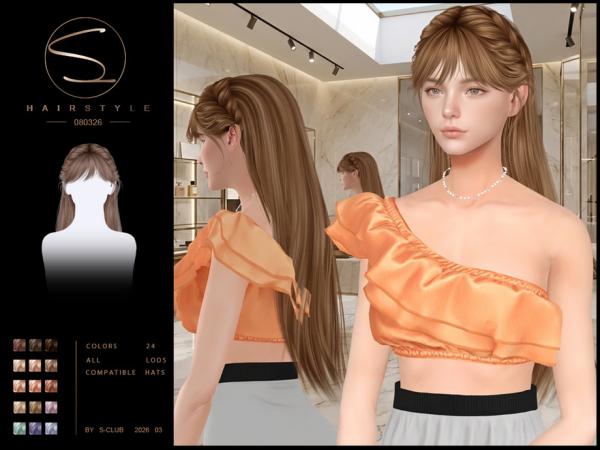 Alpha sclub_ts4_hair_ 080326 Club by S - The Sims 4 Custom Content
