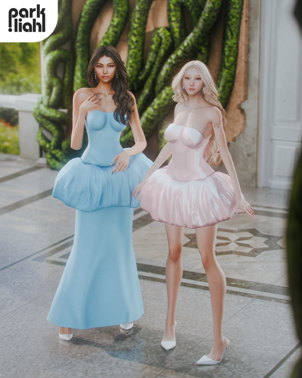 Alpha PARKLIAH PAULA DRESS (SIMS 4 BLENDER VERSION) by parkliah - The Sims 4 Custom Content