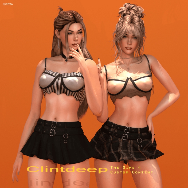 Alpha Clintdepp Tania Bralette Skirt by clintdeep - The Sims 4 Custom Content