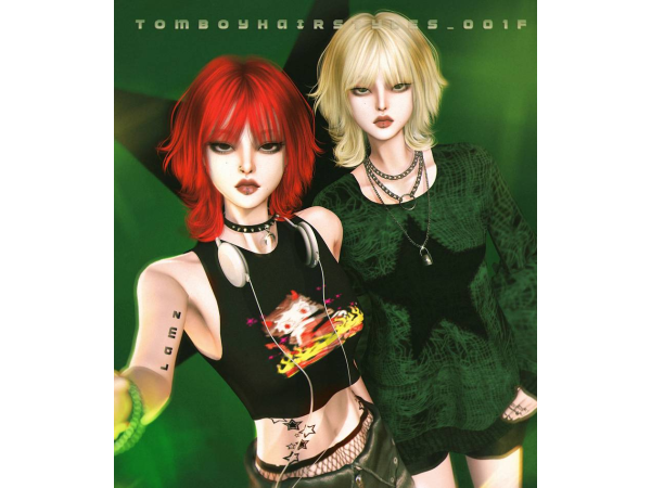 Alpha LAMZ_TomboyHairstyles_001F - The Sims 4 custom content