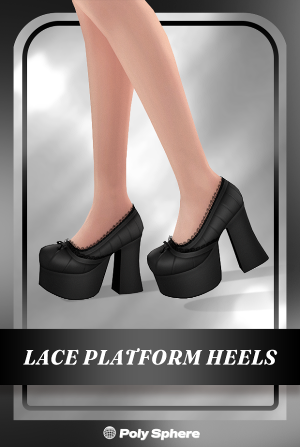Mix Lace Platform Heels by simsfinds - The Sims 4 Custom Content