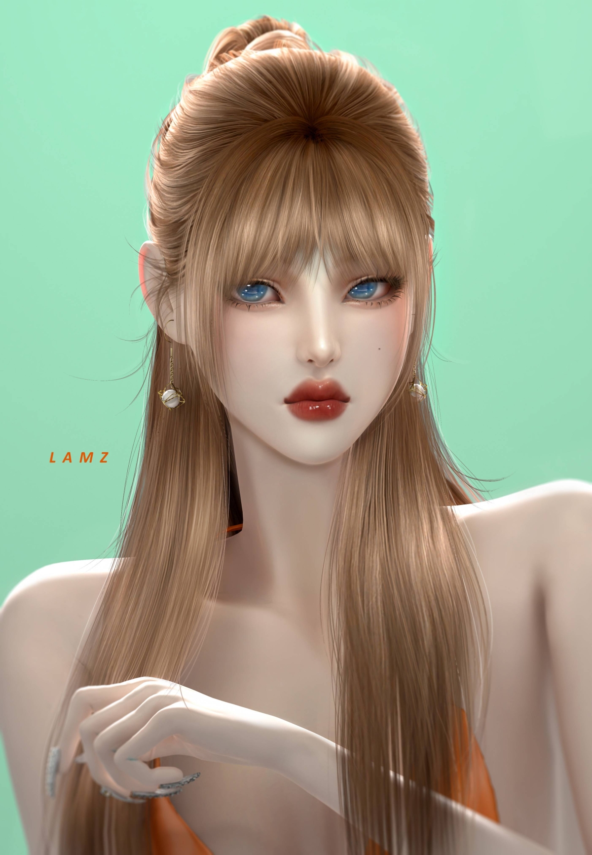 Alpha LAMZ_HalfupdoHairstyles_001F by simsfinds - The Sims 4 Custom Content