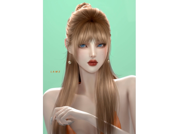 Alpha LAMZ_HalfupdoHairstyles_001F - The Sims 4 Custom Content
