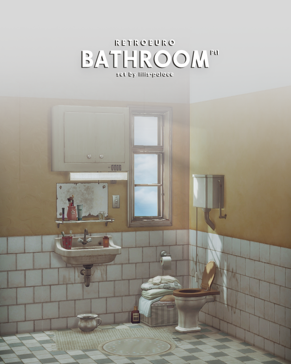 Maxis Match RETROEURO Bathroom Pt1 by simsfinds - The Sims 4 Custom Content