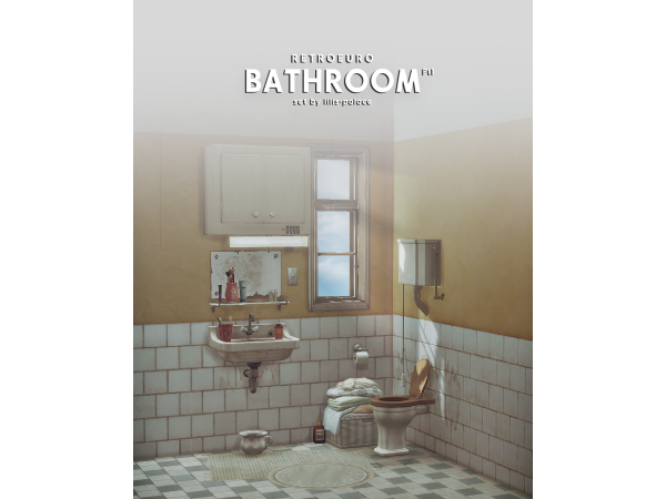 Maxis Match RETROEURO Bathroom Pt1 by lilis_palace - The Sims 4 Custom Content