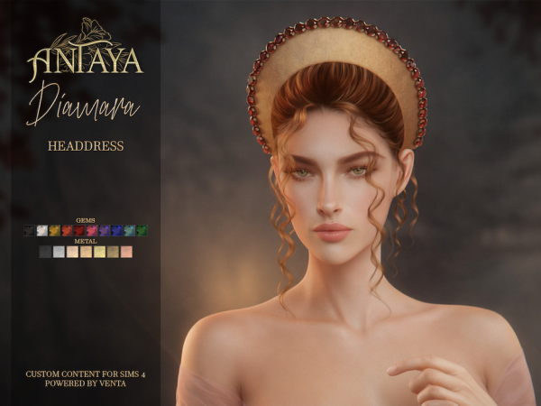 Alpha Antaya Diamara Headdress by VentaStudio - The Sims 4 Custom Content