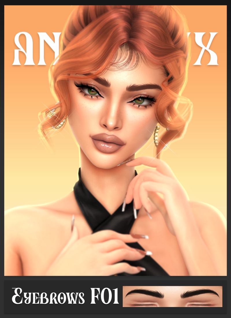 Alpha ANX HOLO Eyebrows F01 by anonimux - The Sims 4 Custom Content