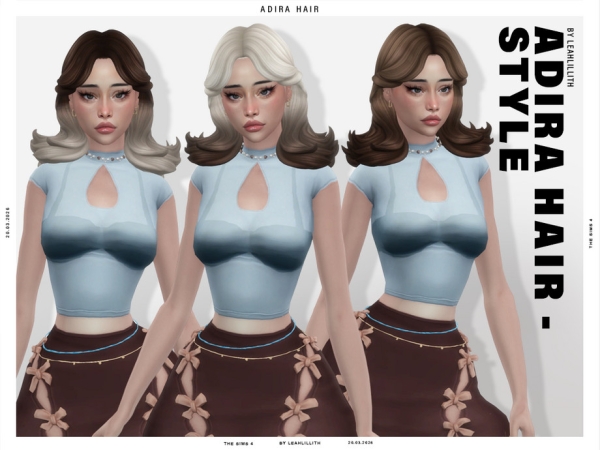 Maxis Match Adira Curtain Bangs Hairstyle by Leah_Lillith - The Sims 4 Custom Content