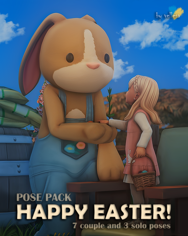 Mix Pose Pack Happy Easter by simsfinds - The Sims 4 Custom Content