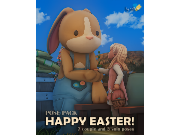 Mix Pose Pack Happy Easter by vellesa - The Sims 4 Custom Content