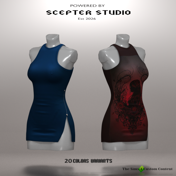 Alpha Valency Dress by scepterstudio - The Sims 4 Custom Content