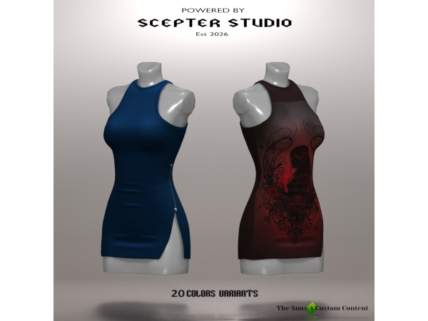 Alpha Valency Dress by Scepter - The Sims 4 Custom Content