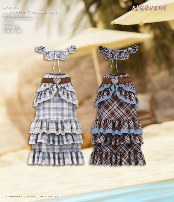 Alpha [SUNBERRY]2607_Romantic Western Set by simsfinds - The Sims 4 Custom Content