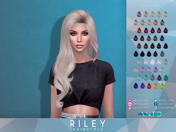Alpha Riley Hairstyle by Anto - The Sims 4 Custom Content