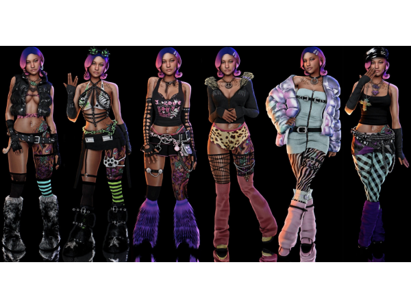 Alpha NEON NOCTURNE LOOKBOOK 1 zashige by k - The Sims 4 Custom Content