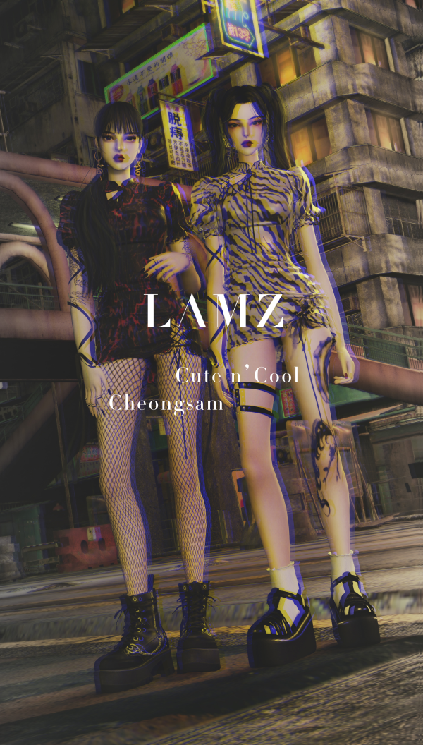 Alpha LAMZ cute n cool cheongsam by simsfinds - The Sims 4 Custom Content