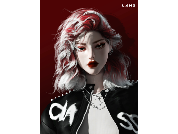 Alpha LAMZ_WUWEICHANG_Hairstyle_001F - The Sims 4 Custom Content