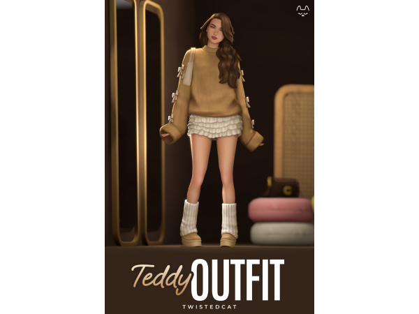 Maxis Match Teddy Outfit by TwistedCat - The Sims 4 Custom Content