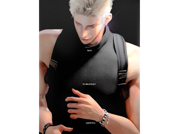 Alpha Man in Bracelet by ashwwa - The Sims 4 Custom Content