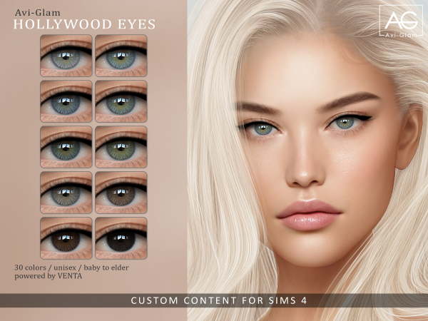 Alpha Hollywood Eyes by VentaStudio - The Sims 4 custom content